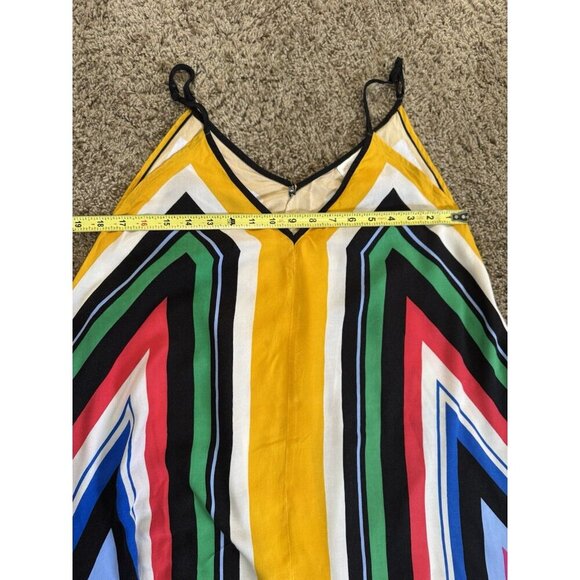 Womens Chevron Maxi Dress Asymmetric Handkerchief Hem Boho Beach Coastal MEDIUM - Picture 7 of 7